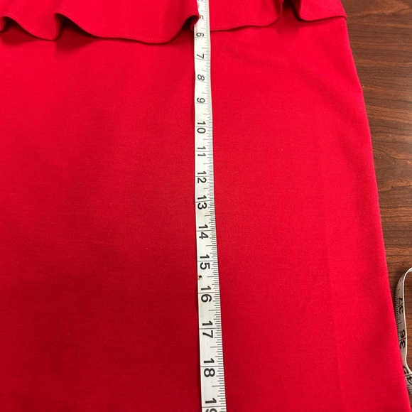 Cynthia Rowley Size 10 Red Short Shirt With Ruffle And Back Slit‎ NWT - Picture 3 of 7